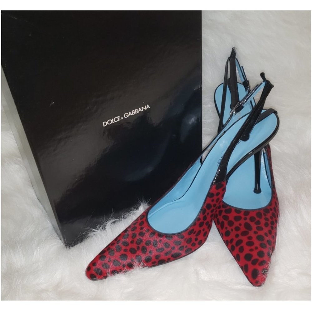 Dolce & Gabbana Animal Print Sling Backs